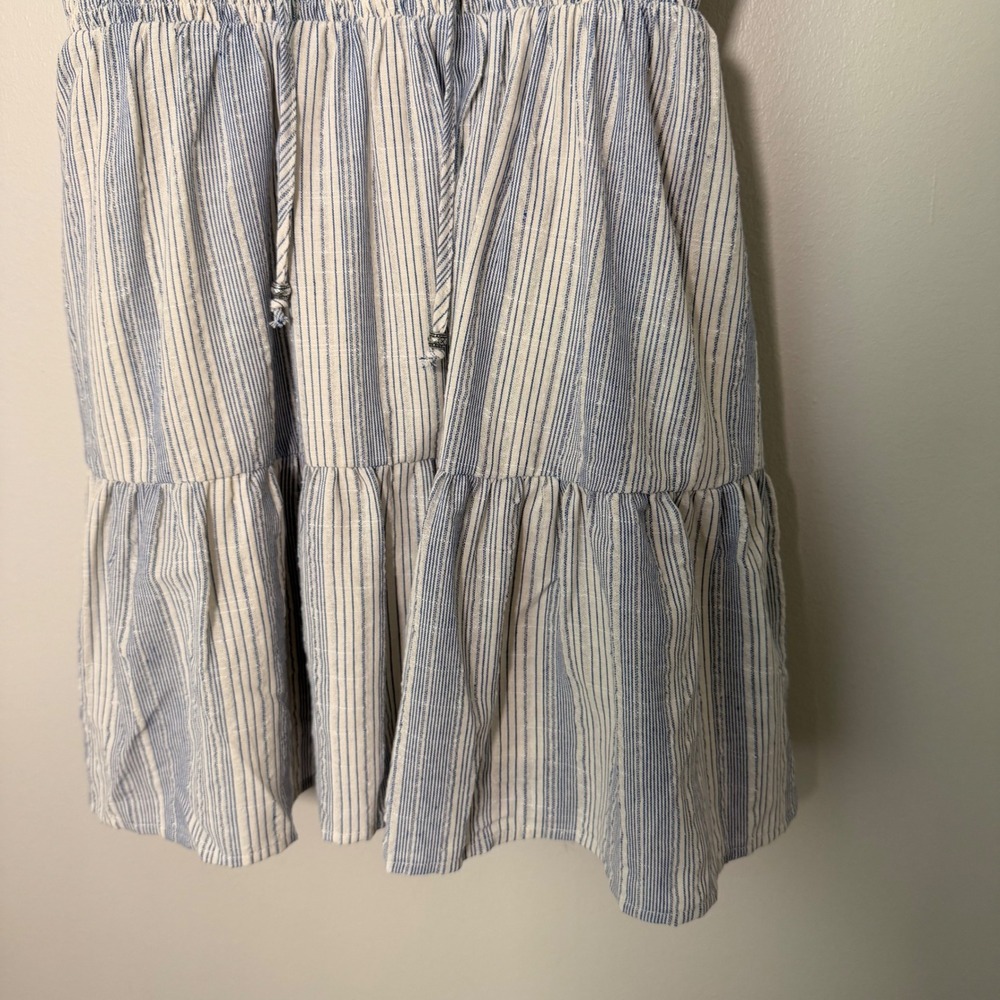 Coastal Cottagecore Cotton Tiered Dress LG NEW Smocked Waist Tiered Lined Summer - Picture 12 of 16